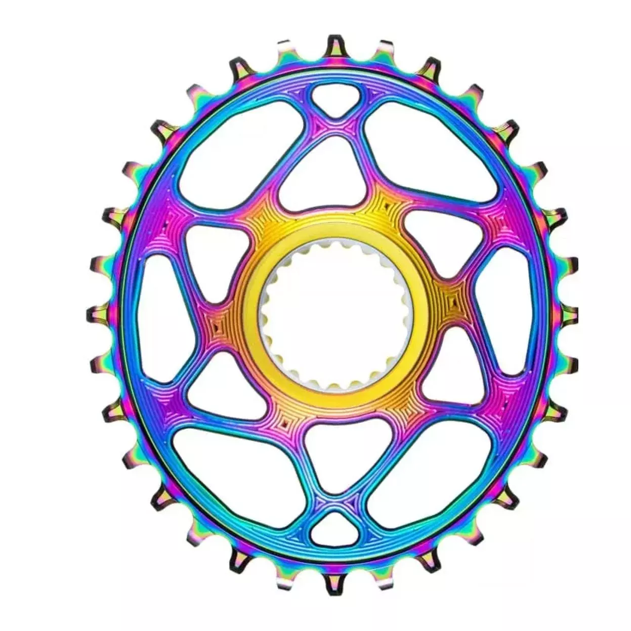 absoluteBLACK Shimano Direct Mount Oval Chainring 34T - PVD Rainbow