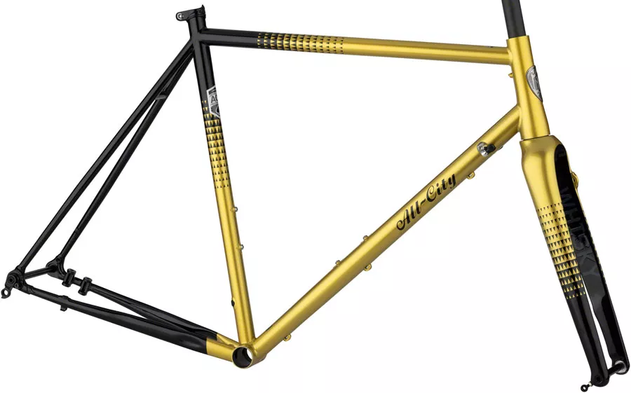 all-city-zig-zag-frameset-700c-steel-golden-leopard All-City Zig Zag Frameset – 700c, Steel, Golden Leopard