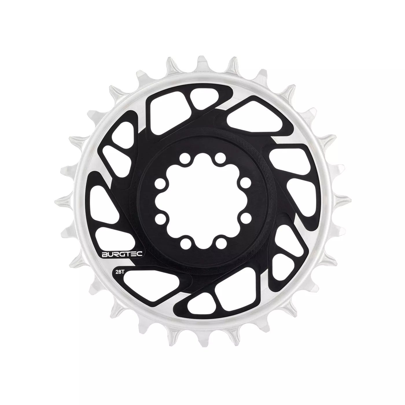 Burgtec 3mm Offset Thick Thin Chainring SRAM 8-Bolt 28T Blk
