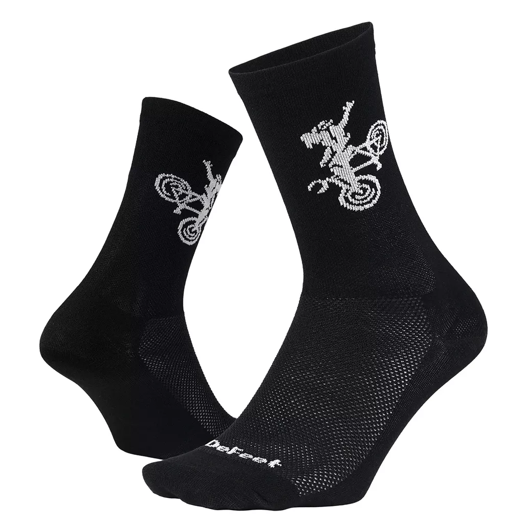 defeet-aireator-6-buck-wild-socks-black Defeet Aireator 6" Buck Wild Socks - Black