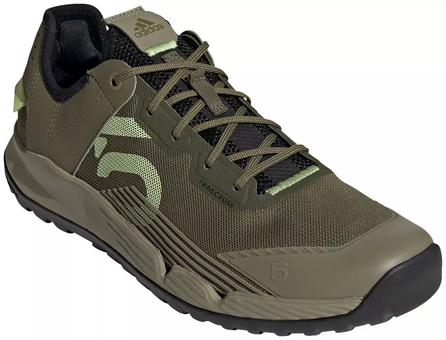 five-ten-trailcross-lt-flat-shoes-men-s-focus-olive-pulse-lime-orbit-gree Five Ten Trailcross LT Flat Shoes - Men's, Focus Olive/Pulse Lime/Orbit Gree