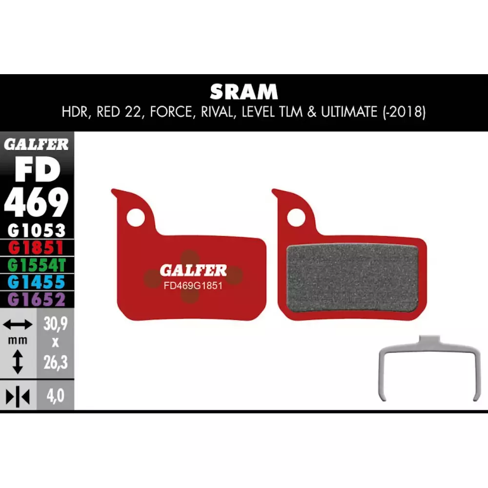 galfer-disc-brake-pads-force-apex-22-level-fd469-g1851-advanced-red Galfer Disc Brake Pads for Force Apex 22 Level - FD469 G1851 Advanced Red