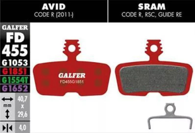galfer-disc-brake-pads-sram-code-r-rsc-guide-re-fd455-g1851-advanced-red Galfer Disc Brake Pads for SRAM Code R RSC Guide RE - FD455 G1851 Advanced Red