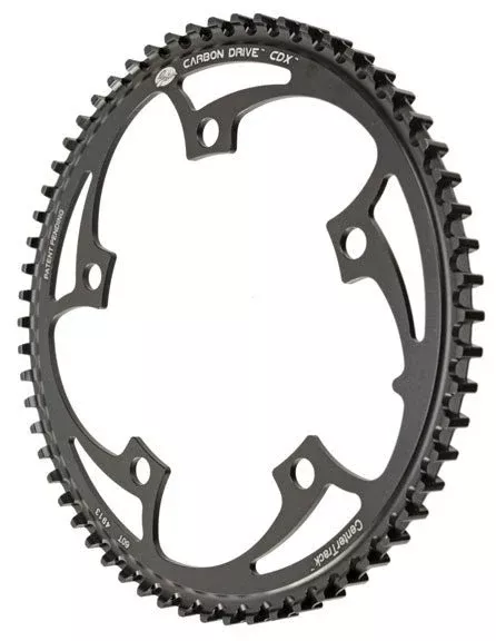 Gates Carbon Drive CDX CenterTrack Front Belt Drive Ring - 60t 5-Bolt 130mm BCD BLK