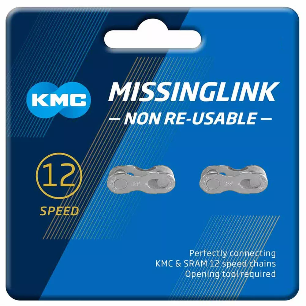 kmc-non-reusable-12-speed-missing-link-2-pack-silver KMC Non-Reusable 12 Speed Missing Link 2 Pack | Silver