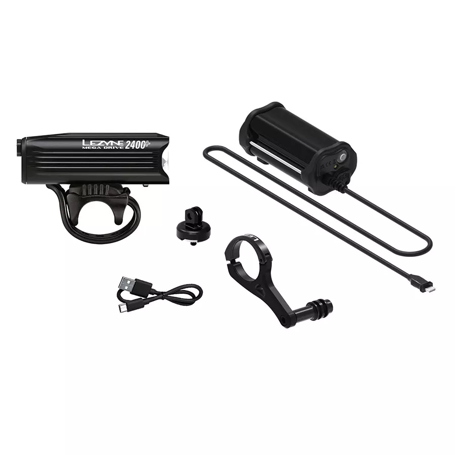 lezyne-mega-drive-2400-loaded-light-front-black Lezyne Mega Drive 2400+ Loaded Light Front Black