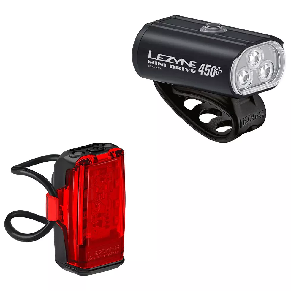 lezyne-mini-drive-450-ktv-drive-pro-light-pair-black Lezyne Mini Drive 450+ and KTV Drive Pro+ Light Pair Black