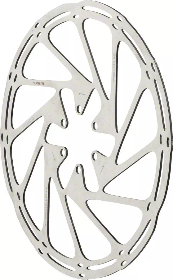 new-sram-centerline-disc-brake-rotor-203mm-6-bolt-silver NEW SRAM CenterLine Disc Brake Rotor - 203mm, 6-Bolt, Silver