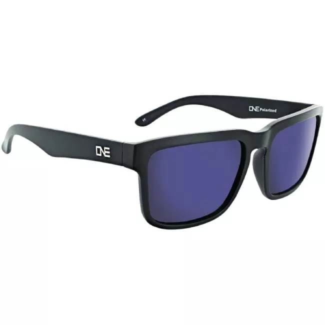 Optic Nerve ONE Mashup Sunglasses Matte Black/Polarized Smoke with Blue Mirror