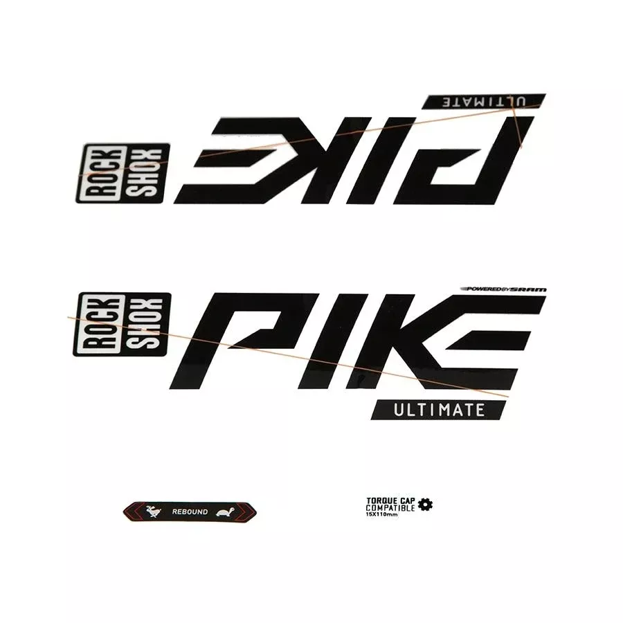 rockshox-fork-decal-kit-pike-ultimate-27-5-29-gloss-black-silver Rockshox Fork Decal Kit - Pike Ultimate 27.5"/29" Gloss Black/Silver