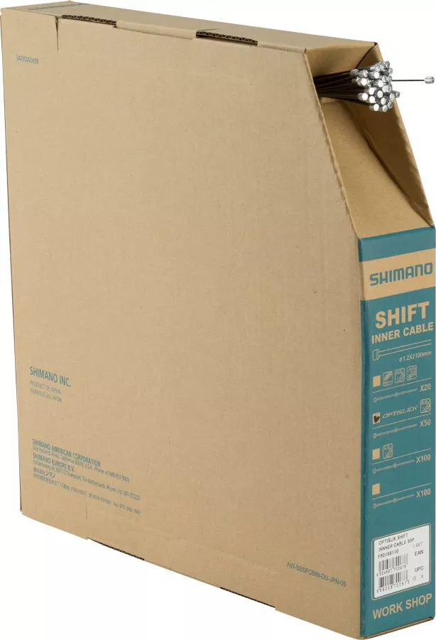 Shimano OPTISLICK Shift Cable - 1.2 x 2100mm Filebox of 50