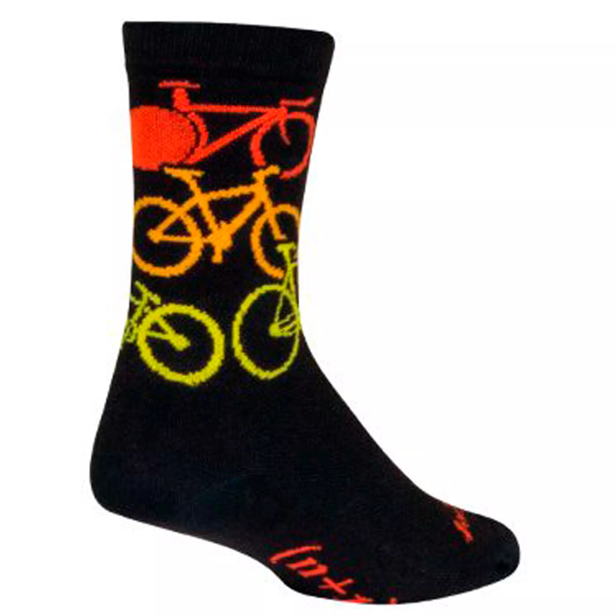 sockguy-nvr-enuf-crew-socks-black-orange-6-cuff Sockguy Nvr Enuf Crew Socks - Black/Orange 6" Cuff