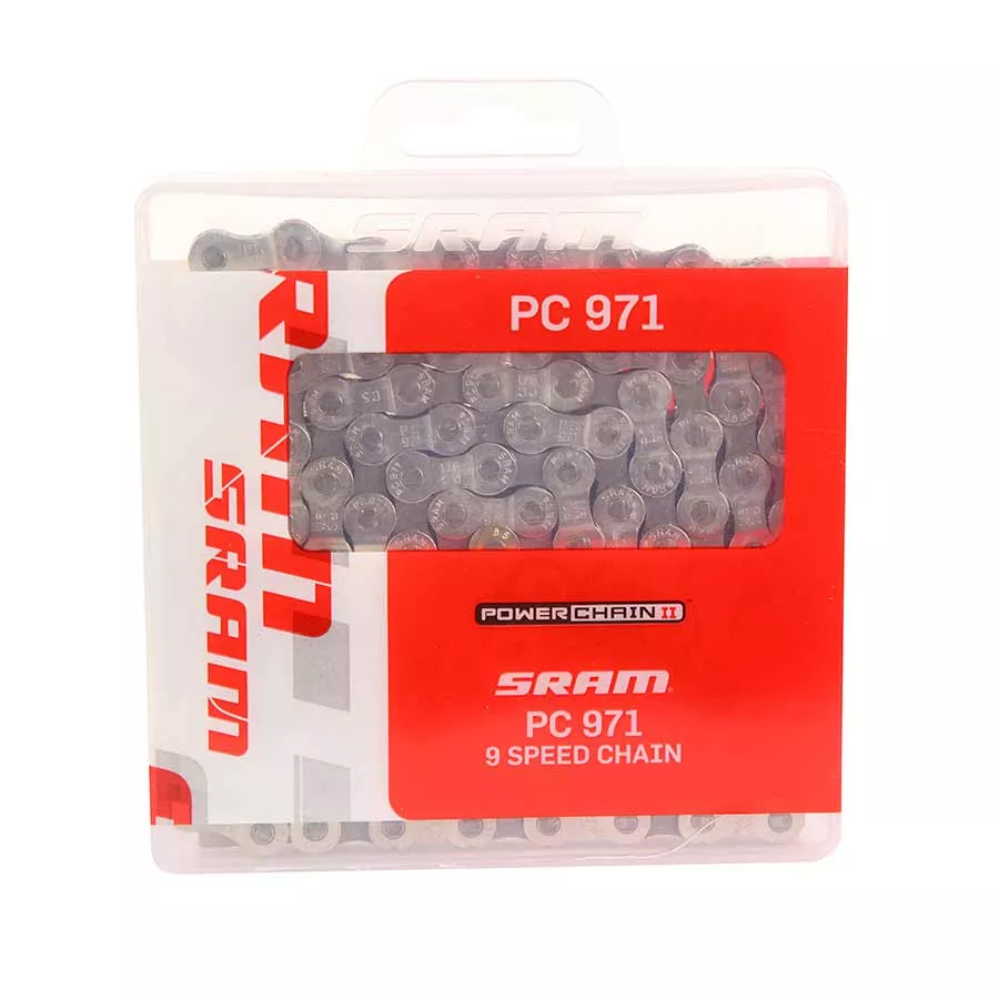 sram-pc-971-chain-9-speed-114-links-silver-gray SRAM PC-971 Chain - 9-Speed 114 Links Silver/Gray