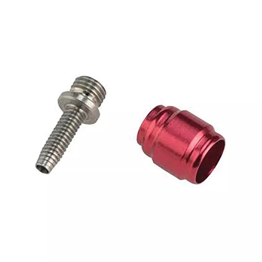 sram-red-force-axs-2-pc-disc-brake-hose-fitting-kit-5-threaded-hose-barbs-5-comp SRAM Red/Force AXS 2-Pc Disc Brake Hose Fitting Kit - 5 Threaded Hose Barbs 5 Compression Nuts 5 Boots Red Comp Olives 1 T8 Torx