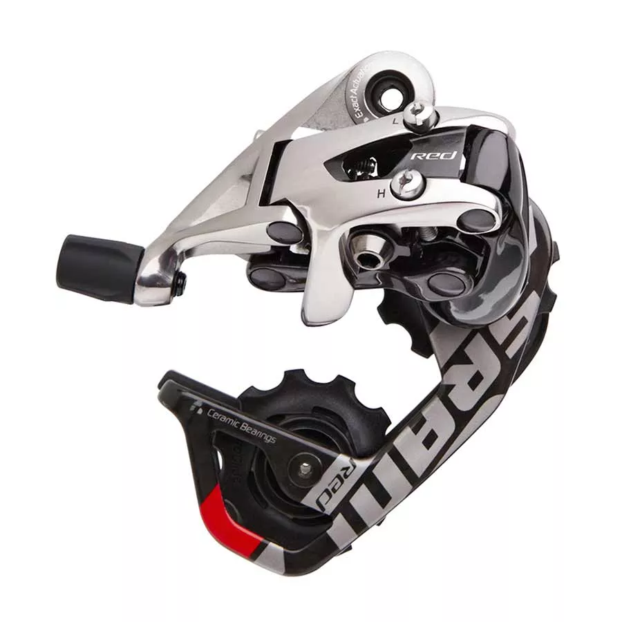 sram-red-rear-derailleur-10-speed-short-cage-black-silver SRAM Red Rear Derailleur - 10 Speed Short Cage Black/Silver