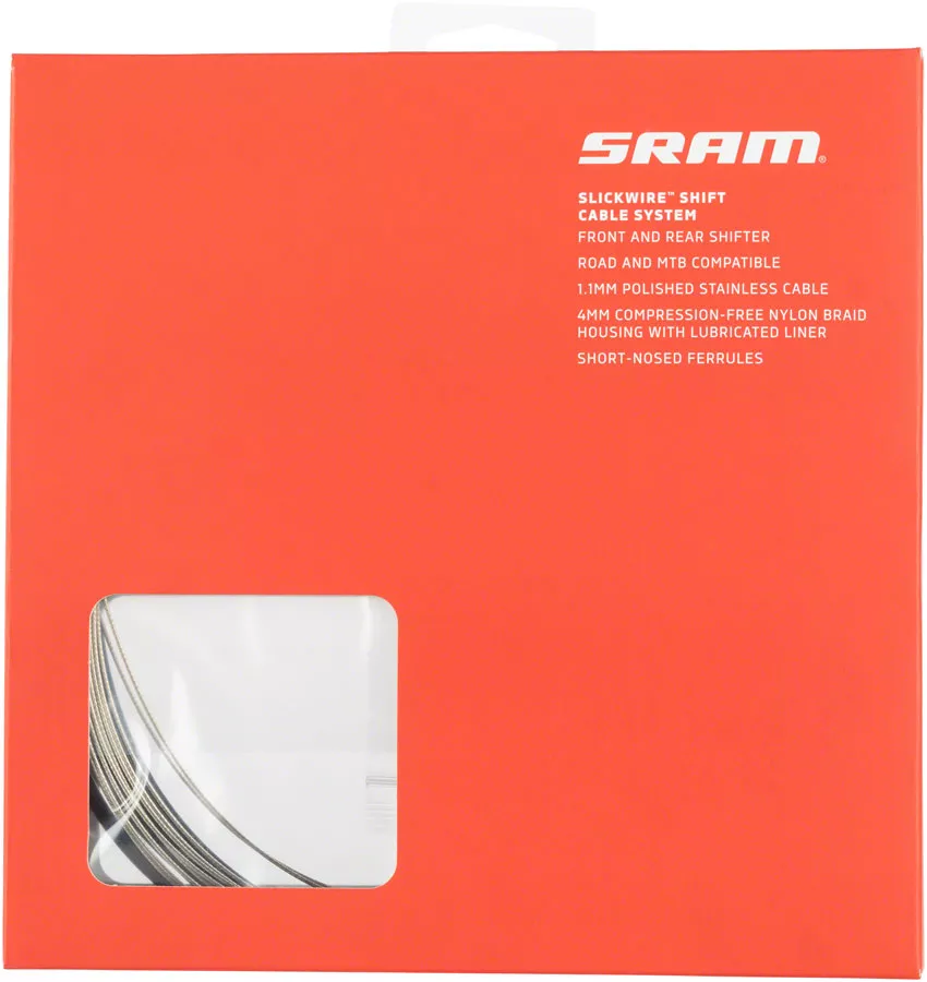 sram-slickwire-shift-cable-housing-kit-road-mtb-4mm-nylon-braided-blk SRAM SlickWire Shift Cable Housing Kit - Road/MTB 4mm Nylon Braided BLK