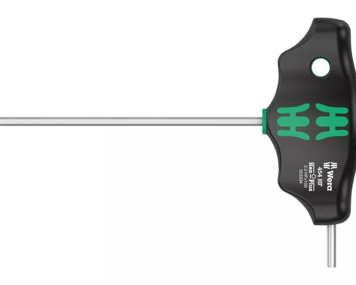 Wera 454 HF T-Handle Hexagon Screwdriver (Hex-Plus) (100mm) (3mm) (w/ Holding Function)