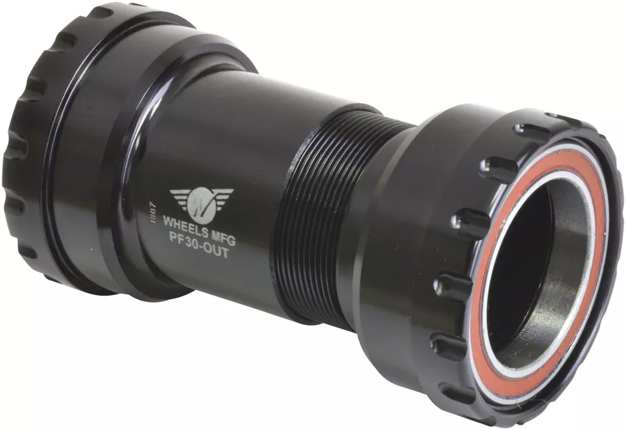 wheels-manufacturing-pf30-outboard-bottom-bracket-30mm-spindle-abec-5-angular-co Wheels Manufacturing PF30 Outboard Bottom Bracket - For 30mm Spindle ABEC-5 Angular Contact Bearings PressFit Thread Together BLK