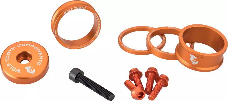 wolf-tooth-blingkit-headset-spacer-kit-3-510-15mm-orange Wolf Tooth BlingKit: Headset Spacer Kit 3 510 15mm Orange