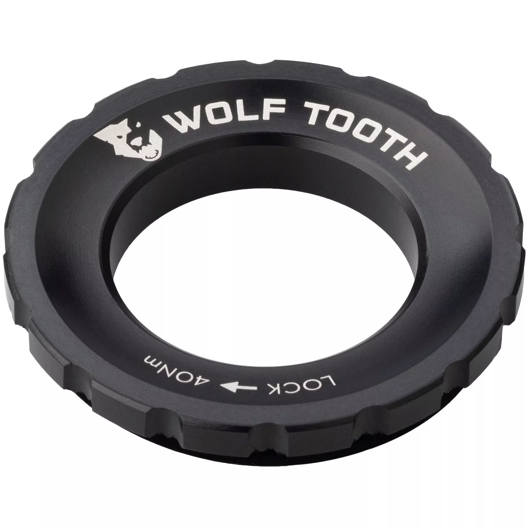 wolf-tooth-centerlock-rotor-lockring-external-splined-black Wolf Tooth CenterLock Rotor Lockring - External Splined Black