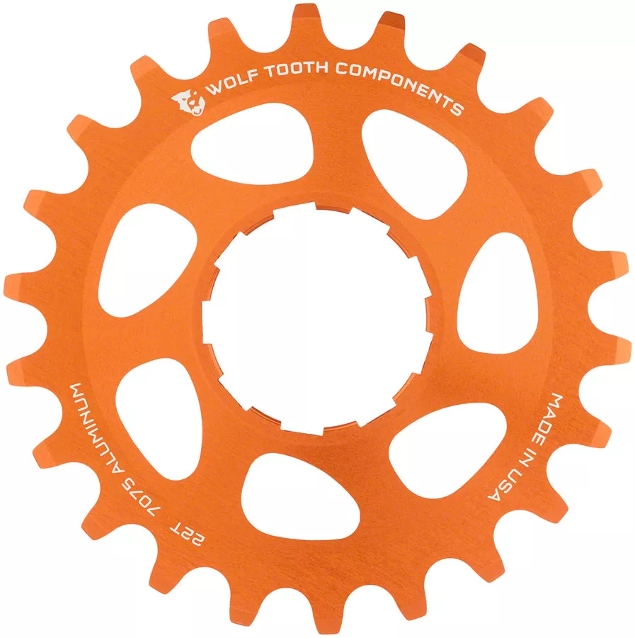 wolf-tooth-single-speed-aluminum-cog-22t-compatible-3-32-chains-orange Wolf Tooth Single Speed Aluminum Cog - 22t Compatible 3/32" Chains Orange